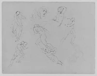 Seven Figure Studies; Portrait of a Woman (from Sketchbook)