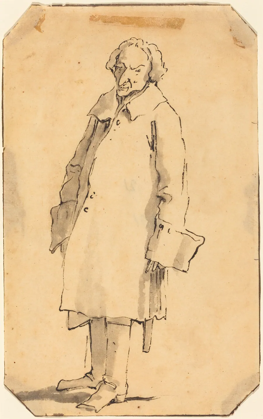 A Standing Man Wearing a Great Coat and Boots by Giovanni Battista Tiepolo