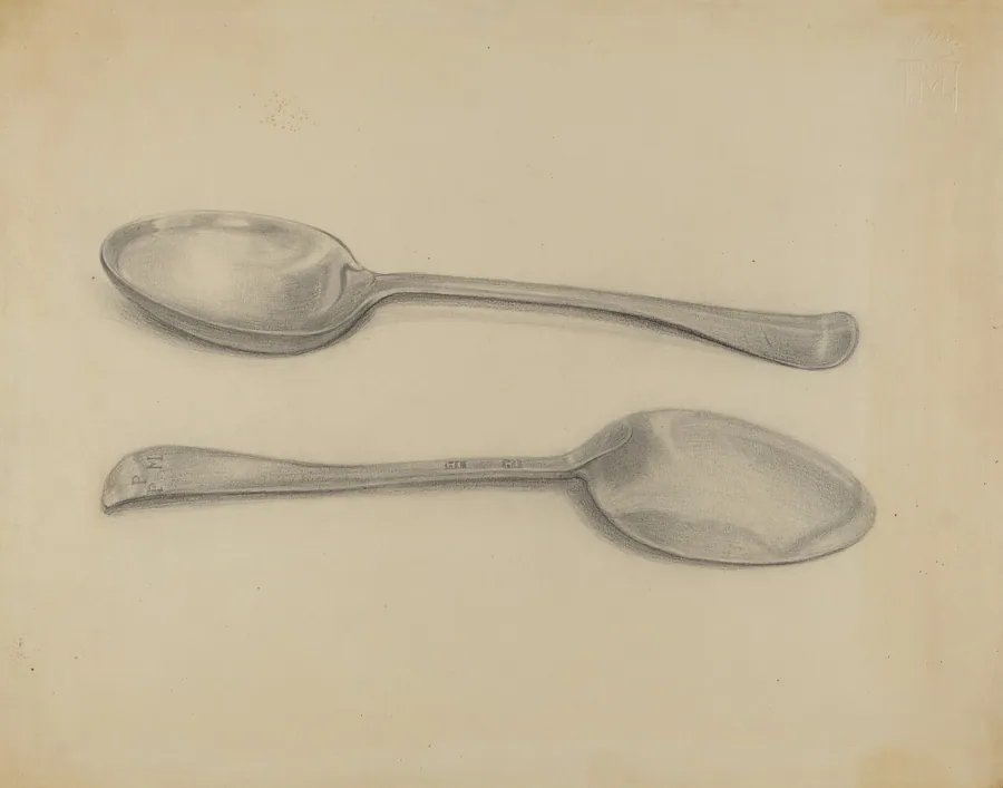 Two Silver Soup Spoons by Nicholas Zupa