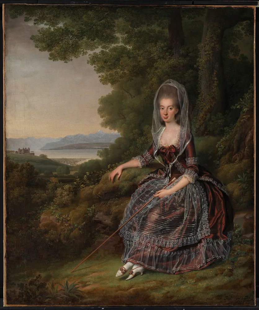 Baronesse Matilda Guiguer de Prangins i sin park ved Lac Léman by Jens Juel