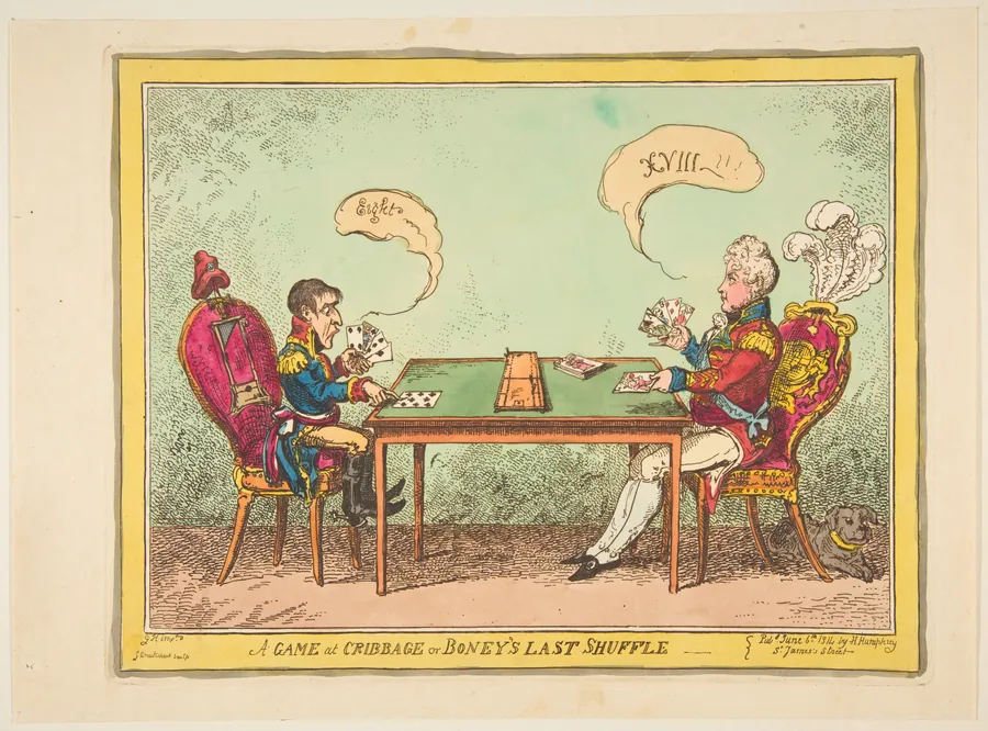 A Game of Cribbage or Boney's Last Shuffle by George Cruikshank