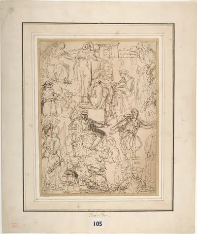 Figure Studies for a Judgment Scene