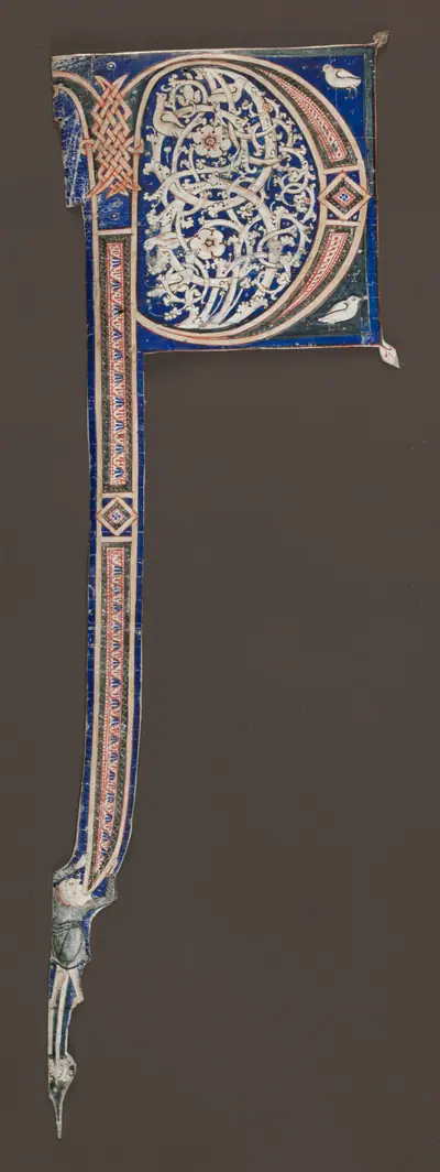 Decorated Initial (P) (Excised from a Bible?)