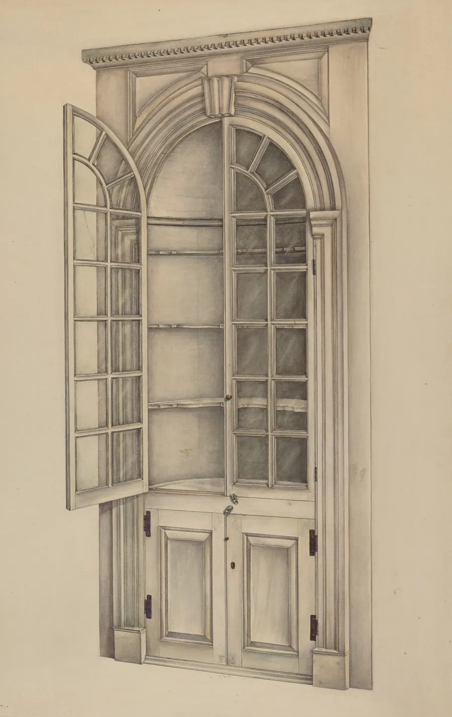 Corner Cupboard (Used for Storing China) by Francis Law Durand