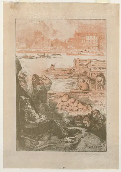 [Peasants by a Dock, Paris]