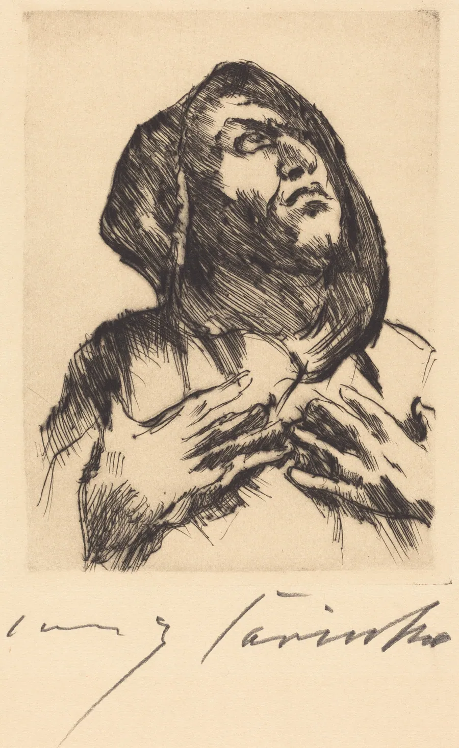 Mönch mit Erhobenem Blick (Monk Gazing Upward) by Lovis Corinth