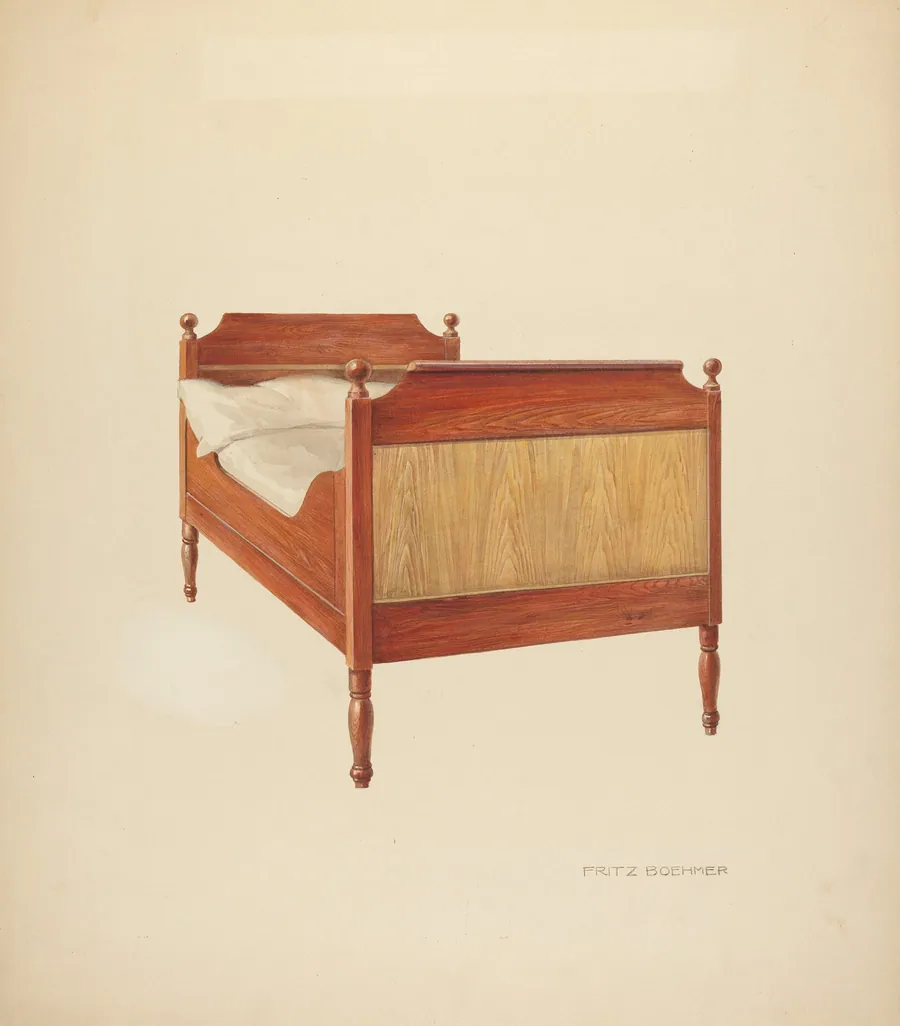 Zoar "Sleigh" Bed by Fritz Boehmer