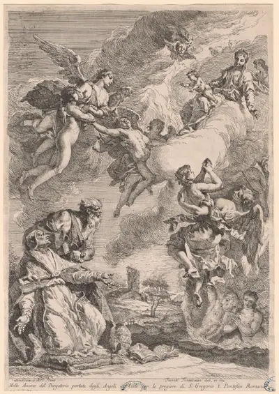 Pope Gregory the Great and Saint Vitale Interceding for the Souls in Purgatory