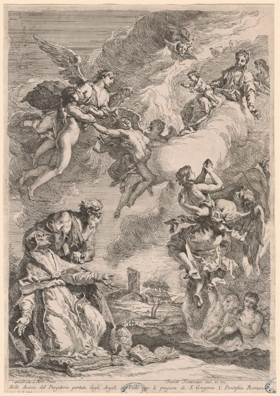 Pope Gregory the Great and Saint Vitale Interceding for the Souls in Purgatory by Francesco Fontebasso