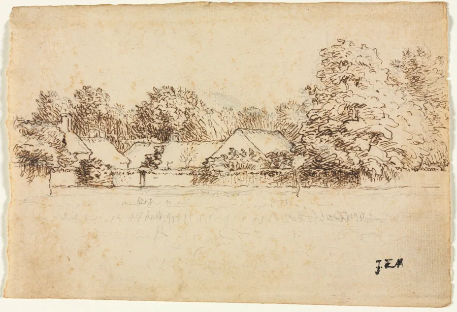Cottages by Jean-François Millet