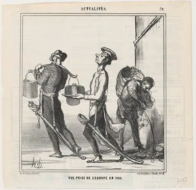 View of Europe in 1900, from 'News of the day,' published in Le Charivari, April 17, 1868