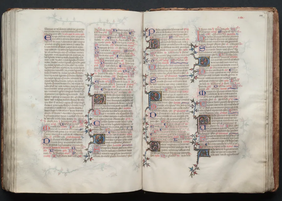 The Gotha Missal:  Fol. 128r, Text by Master of the Boqueteaux