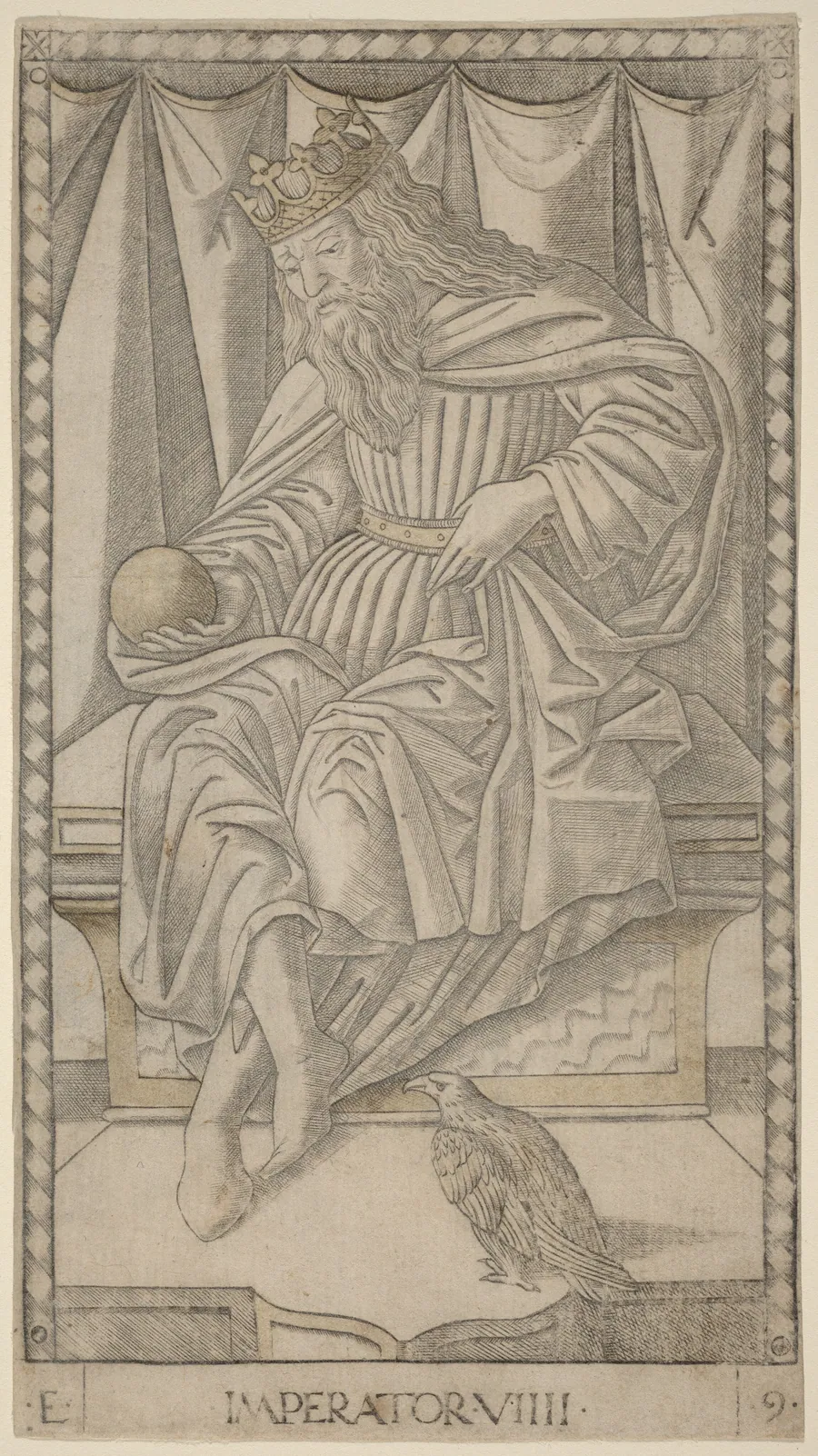 Imperator (Emperor) by Master of the E-Series Tarocchi