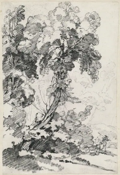 A Towering Tree with Travelers