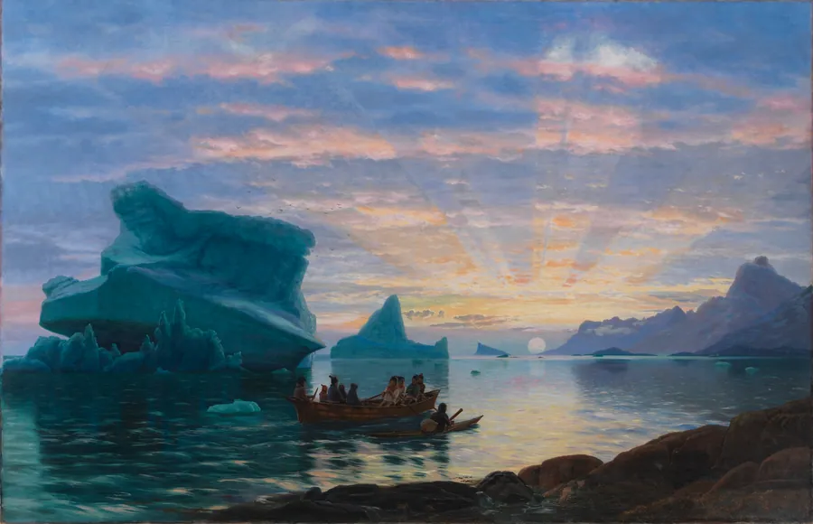 Midnatsstemning ved den grønlandske kyst by Carl Rasmussen