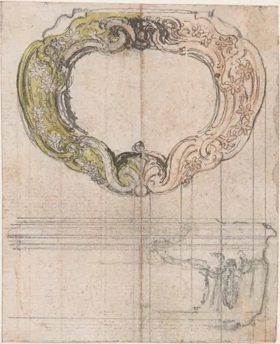 Elevation and Top View of a Design for a Lidded Box