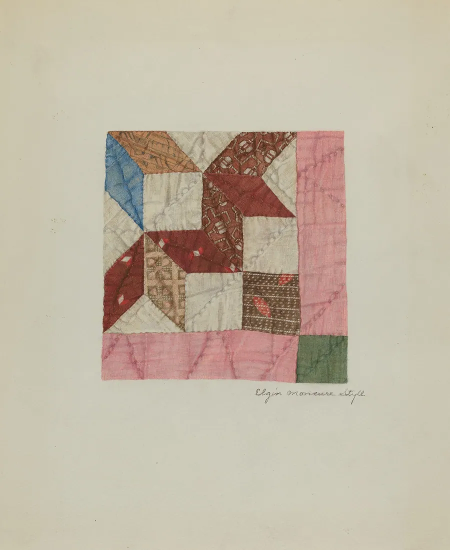 Cotton Bed Quilt by Elgin Moncure Styll