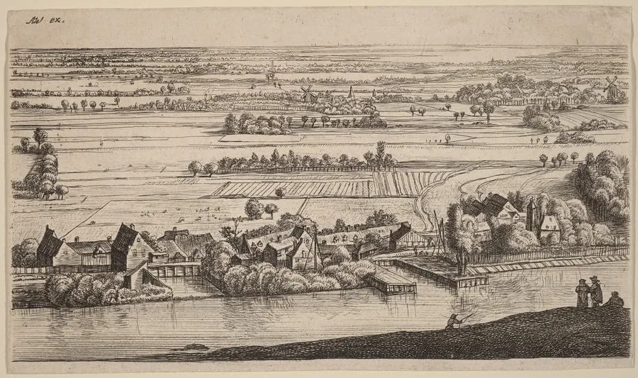Village beside a Canal by Johannes Ruisscher