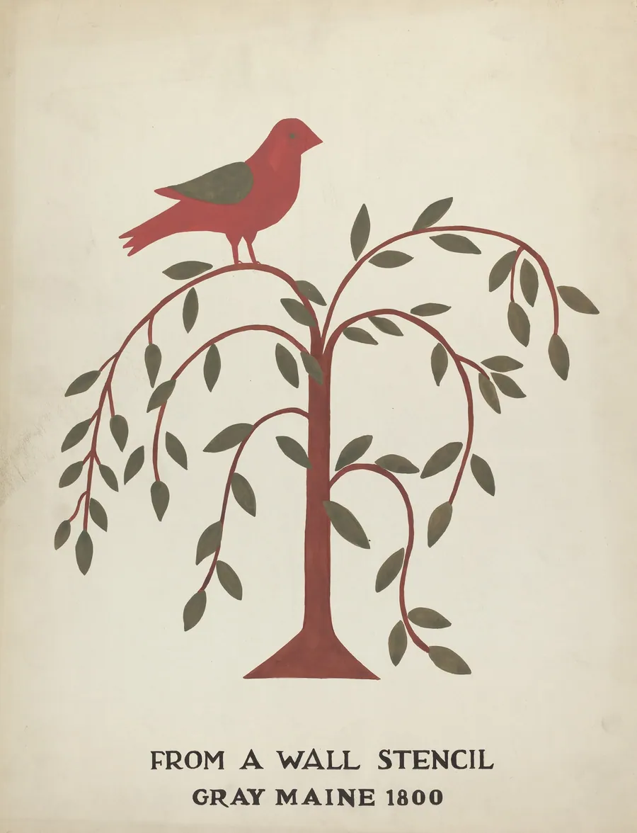 Design from Gray, Maine 1800 (no. 1): From Proposed Portfolio "Maine Wall Stencils" by Mildred E. Bent