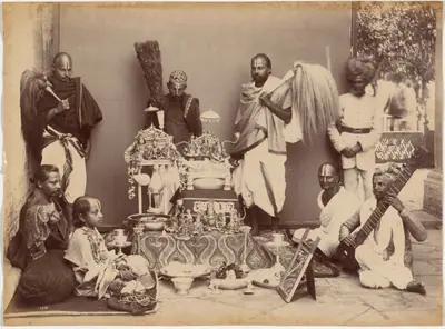 Maharaja of Rewa in Prayer