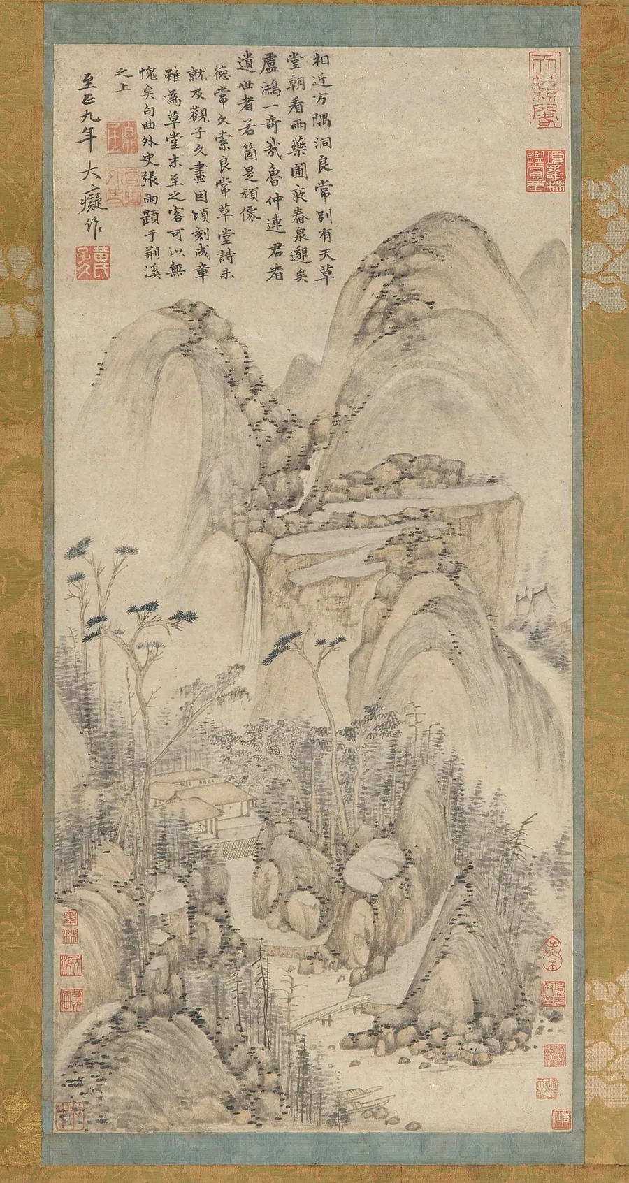 The thatched hut at Liangchang by Formerly attributed to Huang Gongwang (1269-1354)