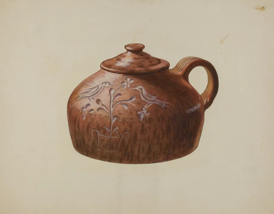 Pa. German Bean Pot with Lid by Henrietta S. Hukill