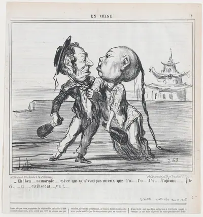 Eh! ben.....camarade....., from En Chine, published in Le Charivari, December 17, 1858