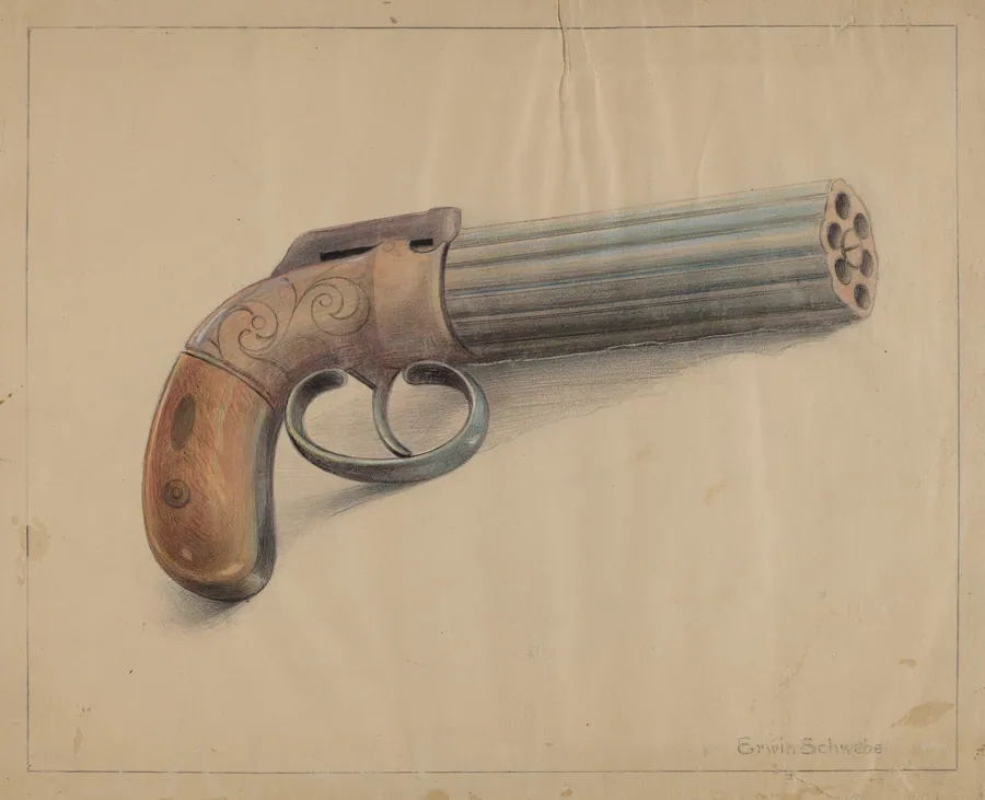 Revolving Pistol by Erwin Schwabe