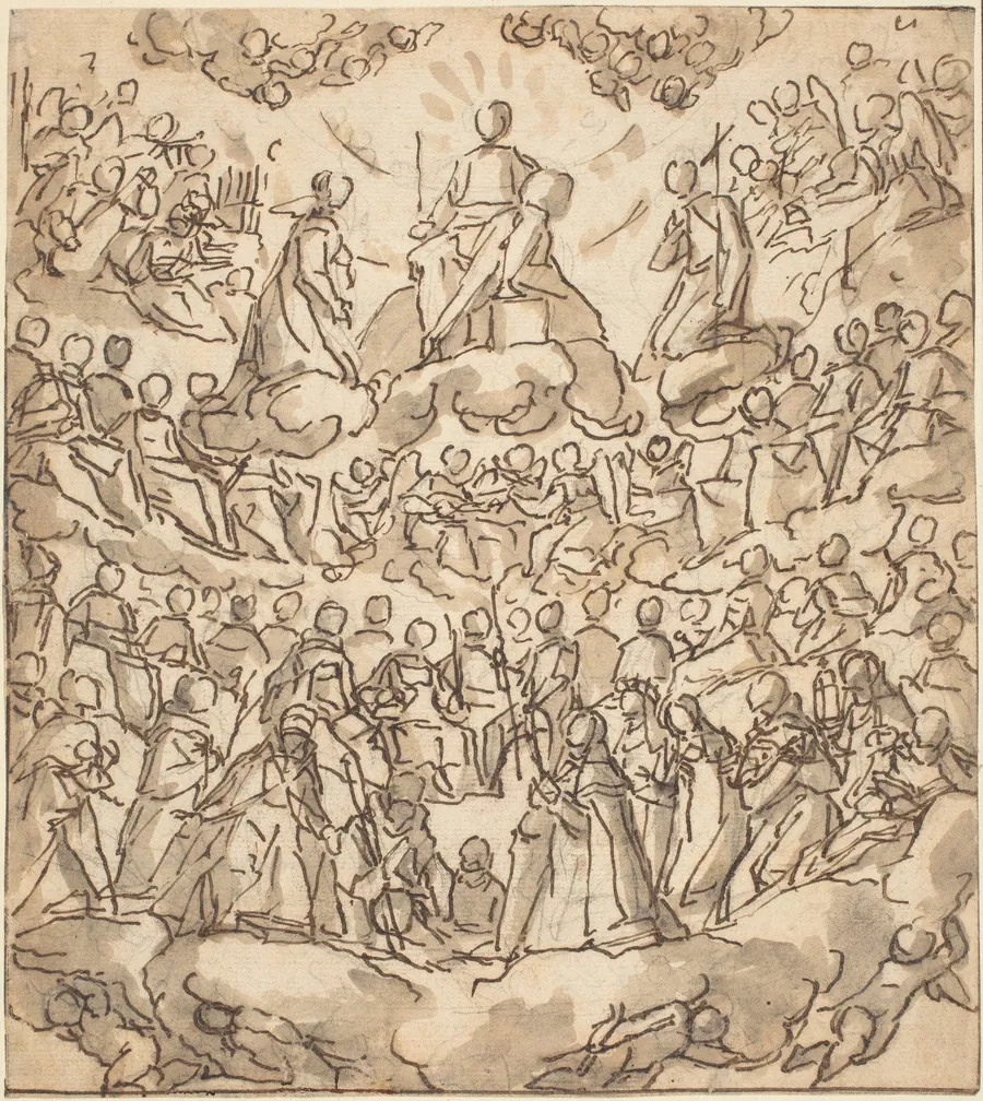 The Blessed in Paradise with the Virgin and St. John the Baptist before God by Lazzaro Tavarone