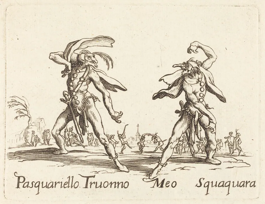 Pasquariello Truonno and Meo Squaquara by French 17th Century