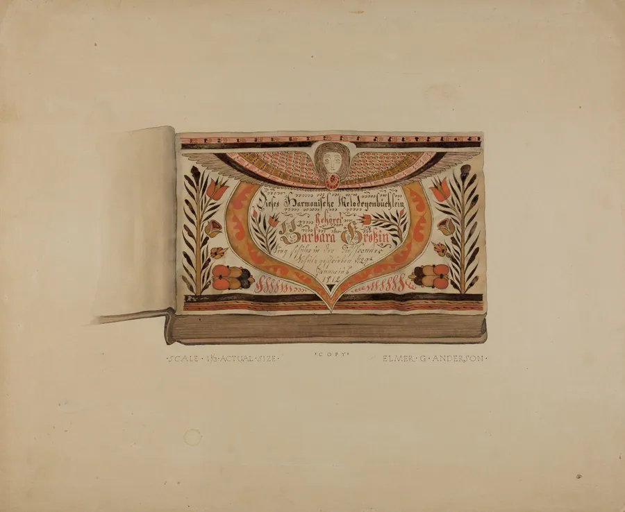 Illuminated Title Page from Manuscript Songbook by Elmer G. Anderson