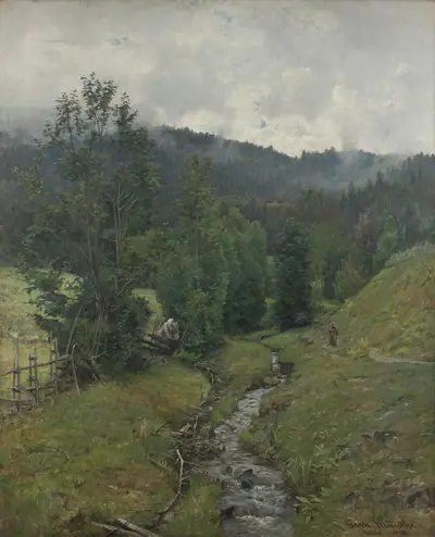 Efter regn, motiv fra Eidsvold