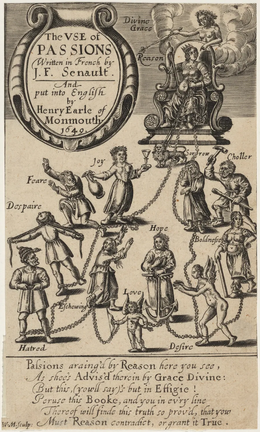 Title Page to J.F. Lenault, The Use of the Passions by William Marshall