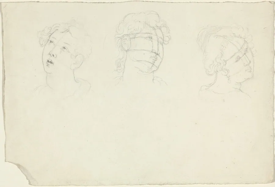 Head of Mary Magdalen and Two Saints (?) by John Flaxman