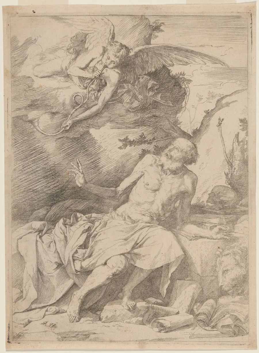 Saint Jerome Hearing the Trumpet of the Last Judgement by Jusepe de Ribera