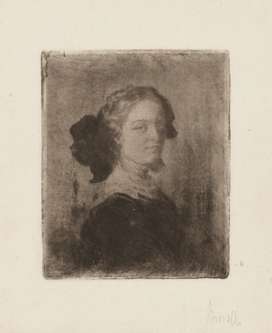 A Young Woman with a Bow in Her Hair by Domenico Morelli