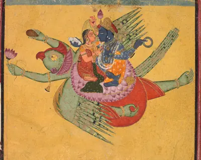 Vishnu and Lakshmi on Garuda