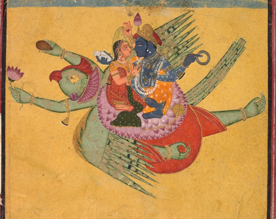 Vishnu and Lakshmi on Garuda