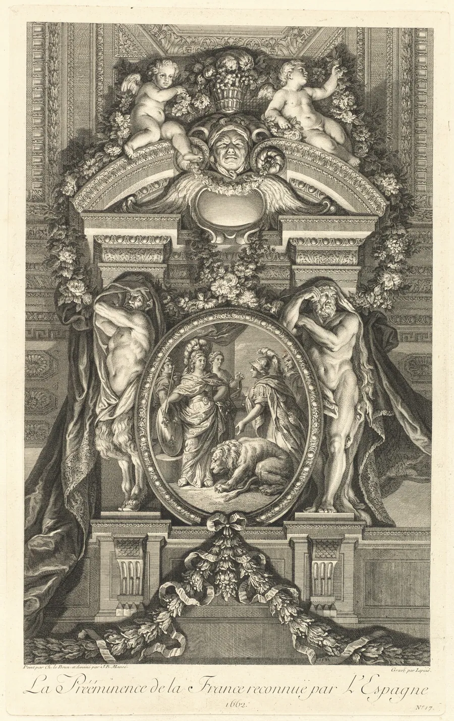 La Prééminence de la France reconnue par l'Espagne 1662 (The Preeminance of France Recognized by Spain 1662) [pl. 17] by Jean-Baptiste Massé