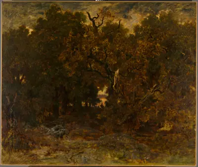Leaving the Forest, Fontainebleau: Setting Sun