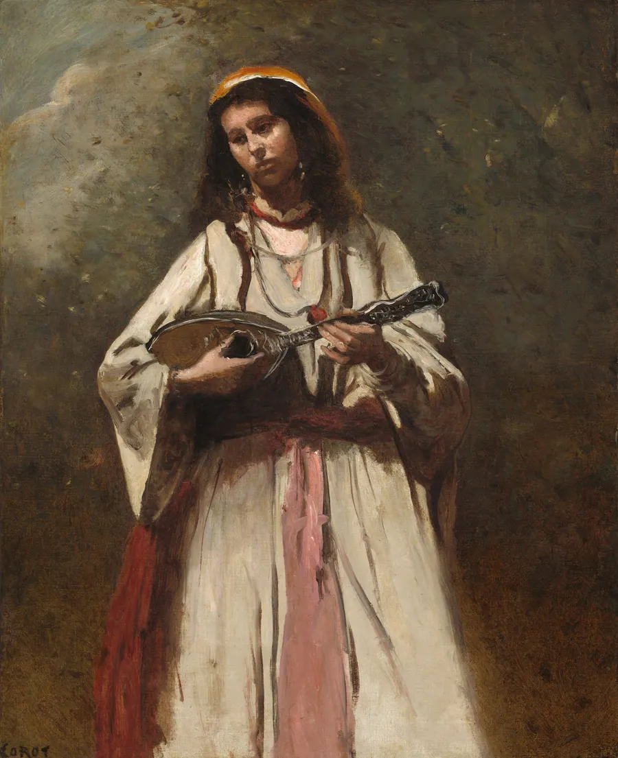 Gypsy Woman with Mandolin by Jean-Baptiste-Camille Corot