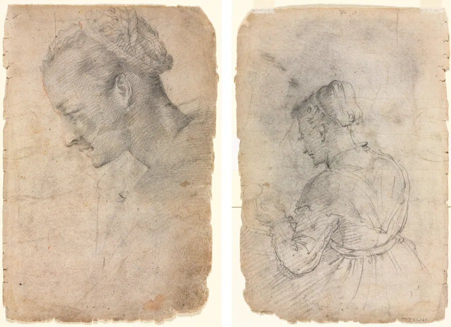 Profile of a Woman's Head (recto) A Kitchen Maid (verso) by Alessandro Casolani