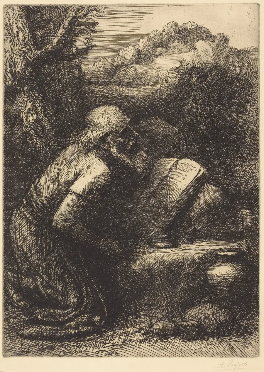 Saint Jerome, 2nd plate by Alphonse Legros