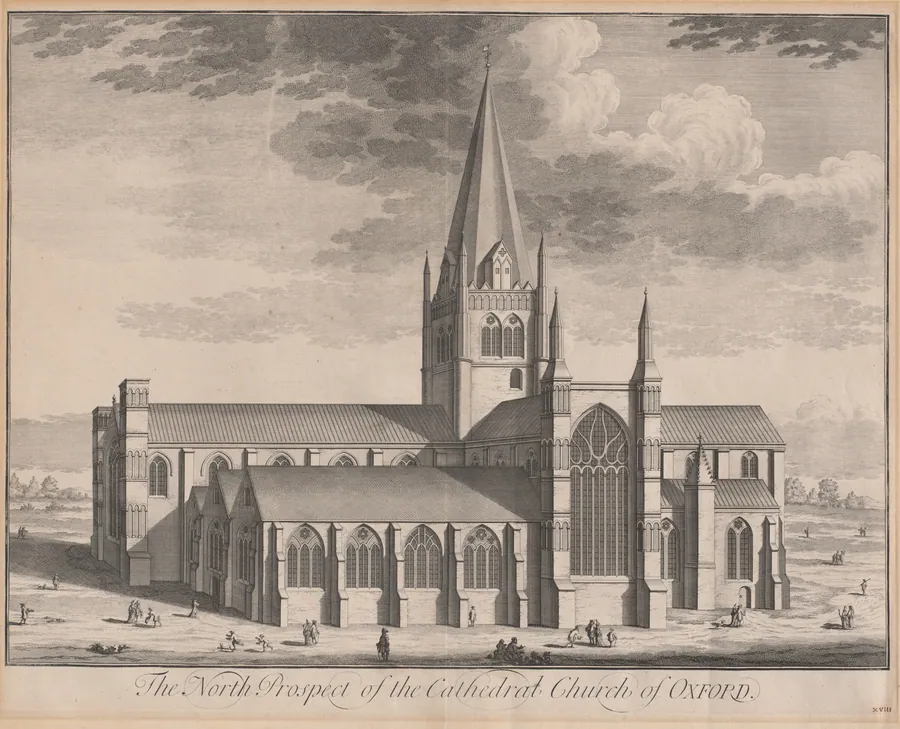 The North Prospect of the Cathedral Church of Oxford by Johannes Kip