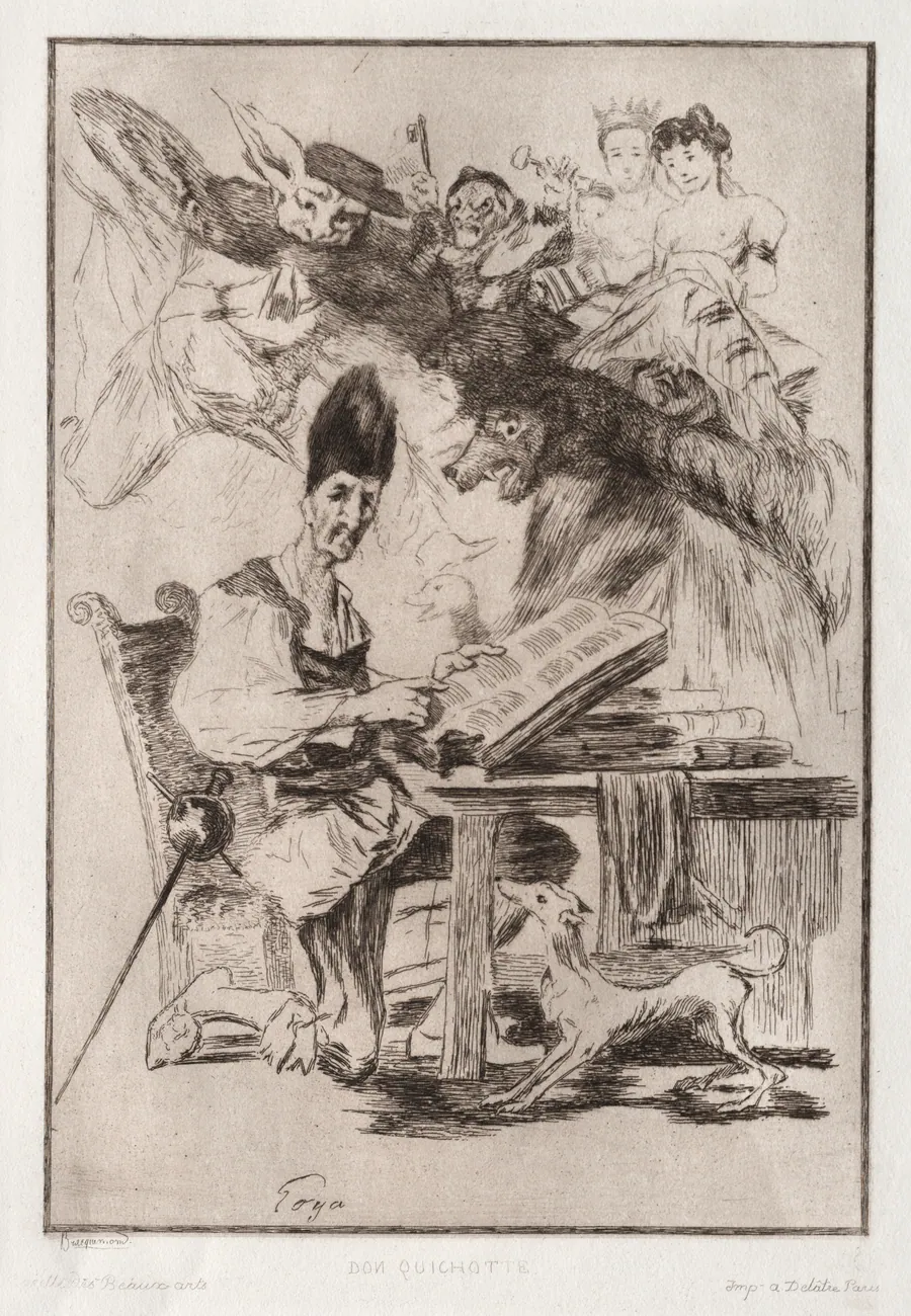 Don Quichote, after Goya by Félix Bracquemond