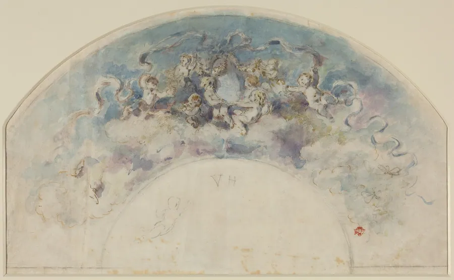 Drawing for a Fan by Félix-Hilaire Buhot