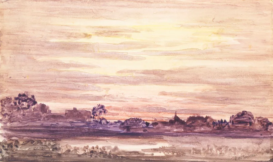 Sunset after Storm by Otto Gaertner, born Berlin, Germany 1845-died New York City 1909