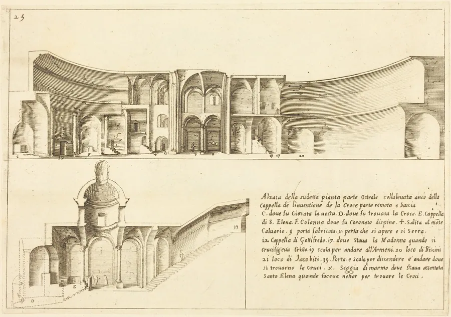 Elevation of the Chapel of the Invention of the Cross by Jacques Callot
