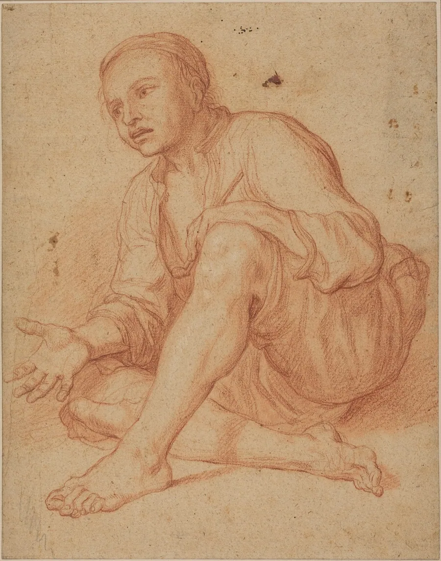 Young Peasant Seated on the Ground [recto] by Giuseppe Maria Crespi