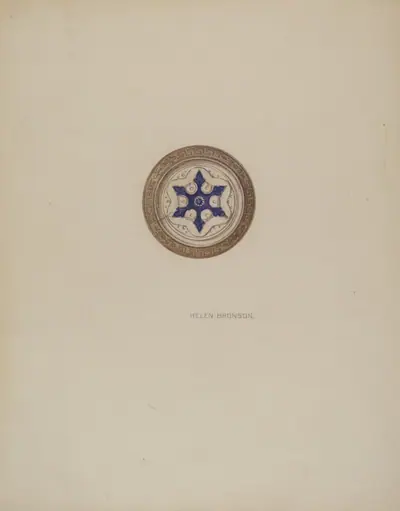 Mirror Support - Blue Six Point Star